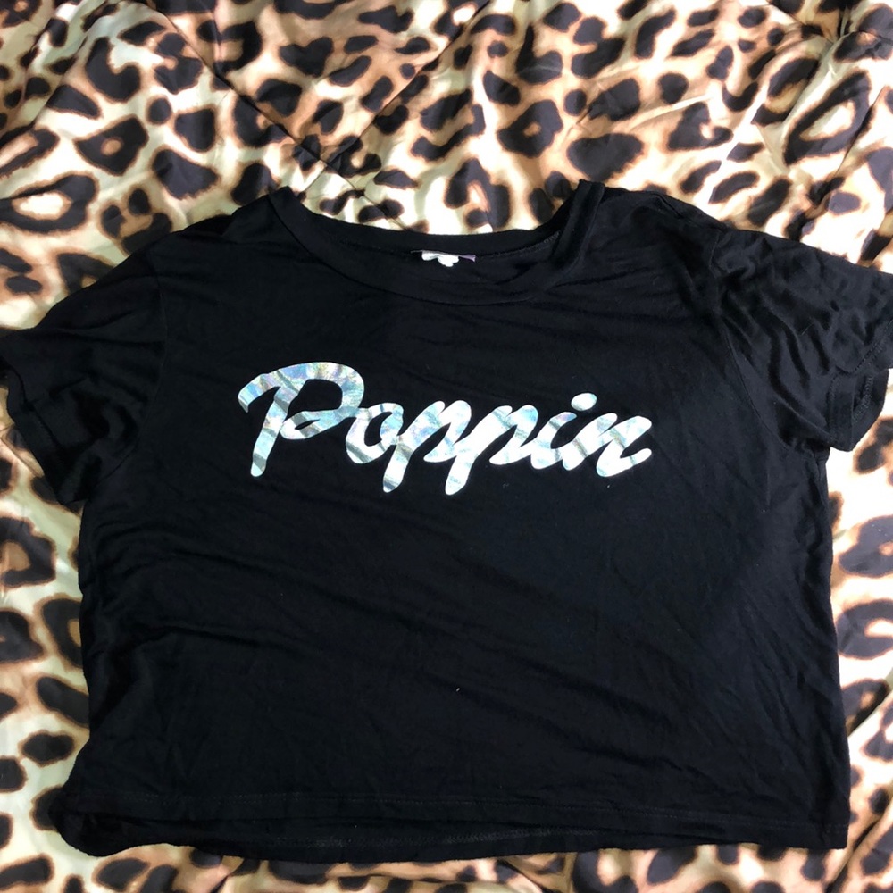 holographic “poppin “ shirt